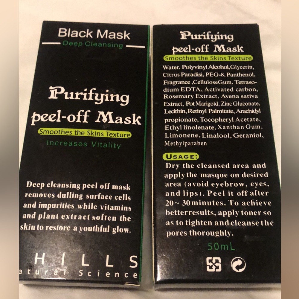 New Charcoal Black Peel Off Mask 2 boxes 50 ml